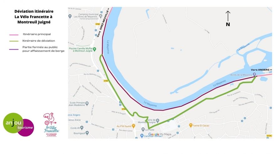 Déviation itinéraire Vélo Francette