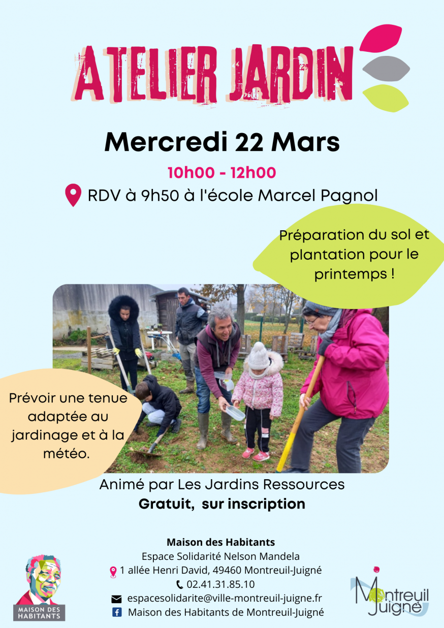 Affiche Rencontres au jardin MARS.23