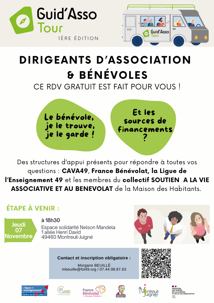 Affiche A3 Evènement Guid'Asso Tour - Montreuil-Juigné