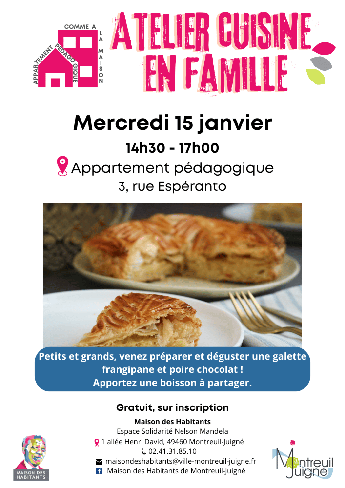 Affiche cuisine en famille janv 2025