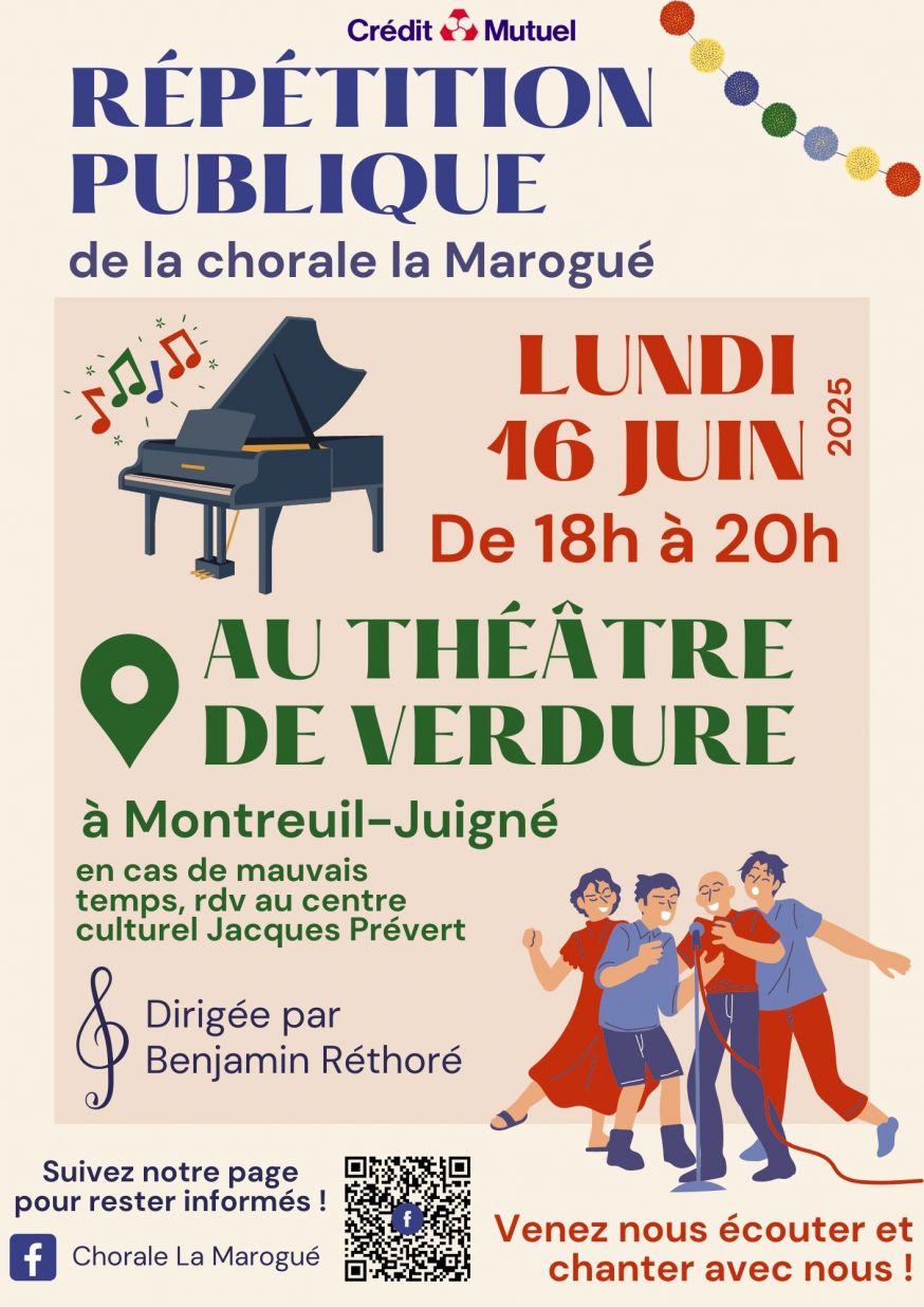 Affiche répétition publique chorale
