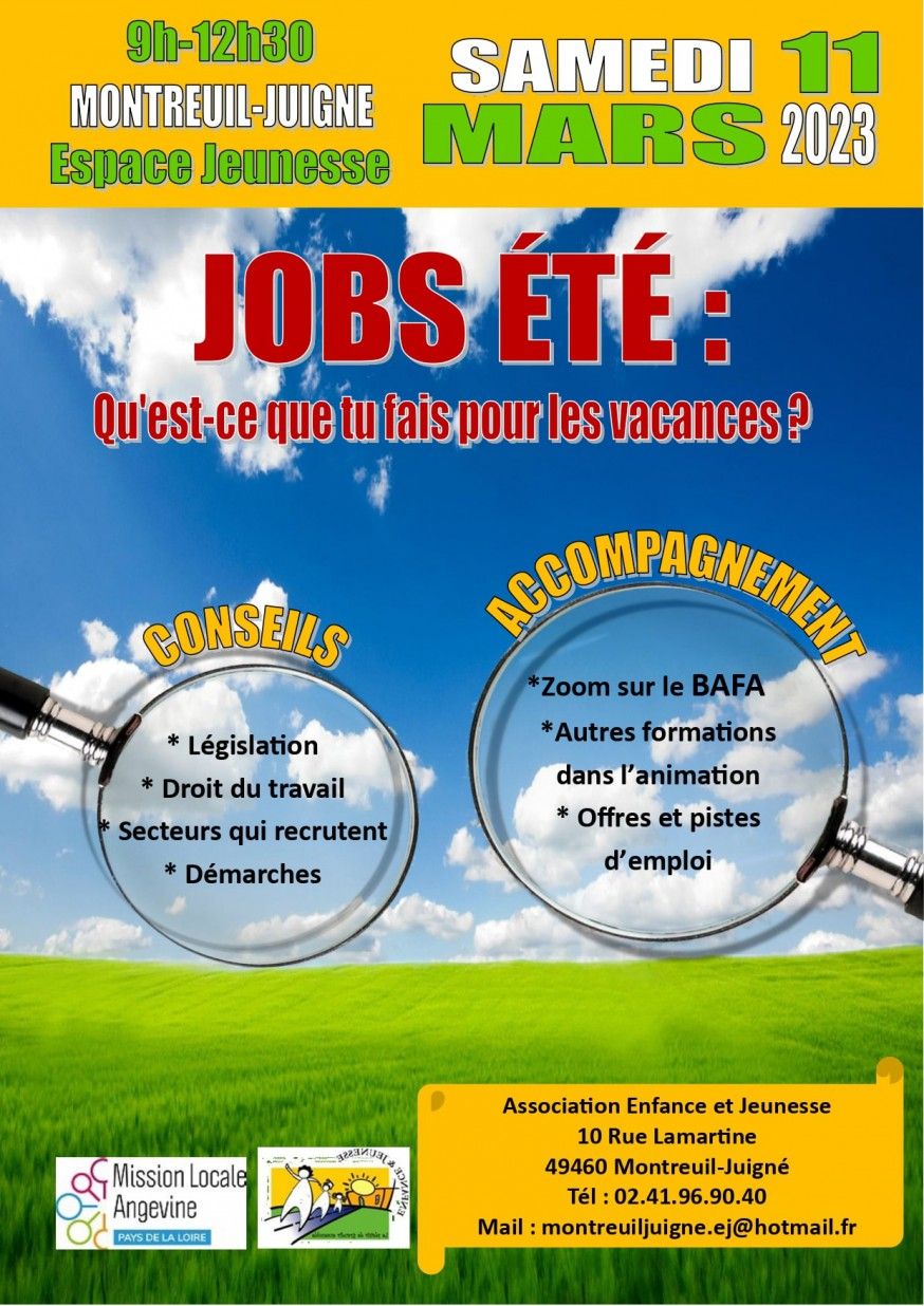 Affiche Jobs été 2023 mini - Montreuil-Juigné