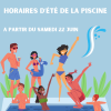 Horaires d'été piscine 2024 Visuel