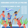 Piscine horaires d'été 2024 Visuel